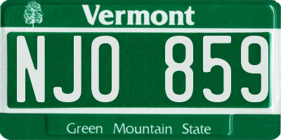 VT license plate NJO859