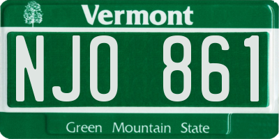 VT license plate NJO861