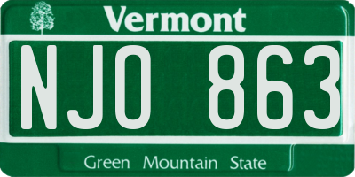 VT license plate NJO863