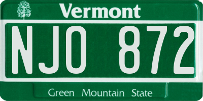 VT license plate NJO872