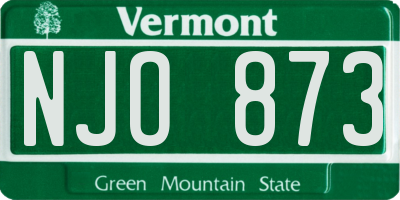 VT license plate NJO873