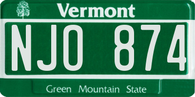 VT license plate NJO874