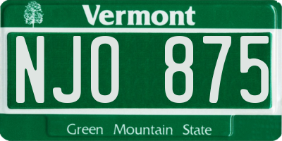 VT license plate NJO875