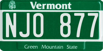 VT license plate NJO877