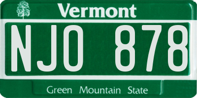 VT license plate NJO878