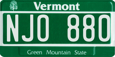 VT license plate NJO880