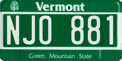 VT license plate NJO881