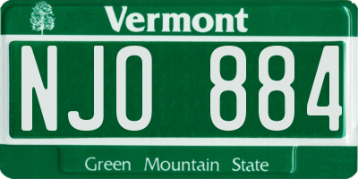 VT license plate NJO884