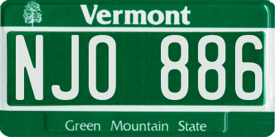 VT license plate NJO886