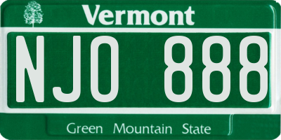 VT license plate NJO888
