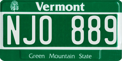 VT license plate NJO889