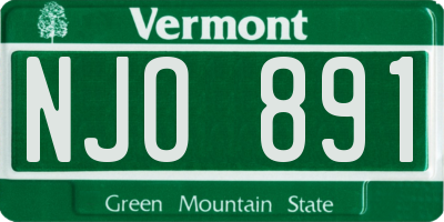 VT license plate NJO891