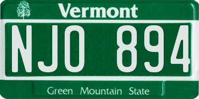 VT license plate NJO894