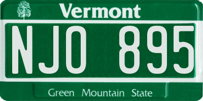 VT license plate NJO895