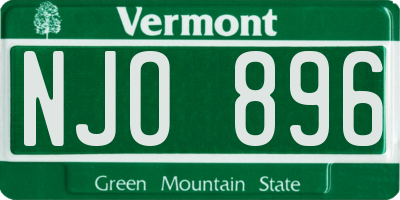 VT license plate NJO896