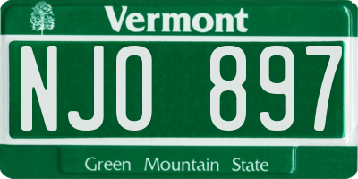 VT license plate NJO897