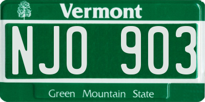 VT license plate NJO903