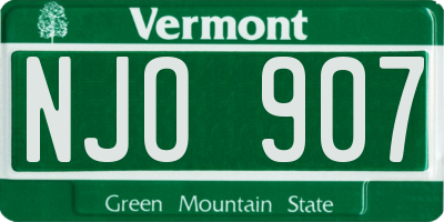 VT license plate NJO907