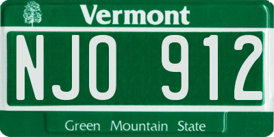 VT license plate NJO912