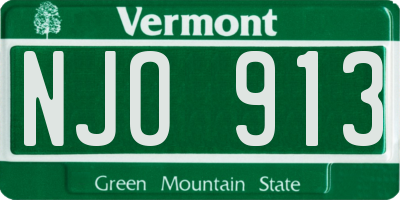 VT license plate NJO913