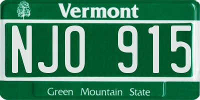 VT license plate NJO915