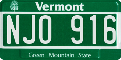 VT license plate NJO916