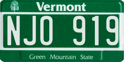 VT license plate NJO919