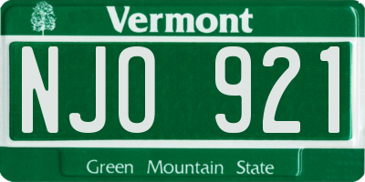 VT license plate NJO921