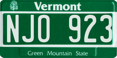 VT license plate NJO923