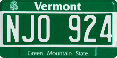 VT license plate NJO924