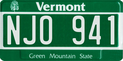 VT license plate NJO941