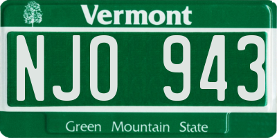 VT license plate NJO943