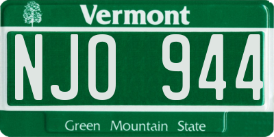 VT license plate NJO944