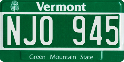 VT license plate NJO945
