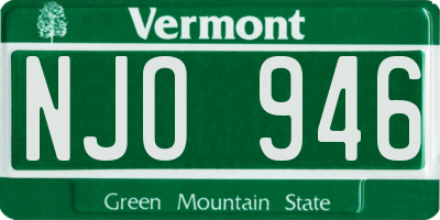 VT license plate NJO946