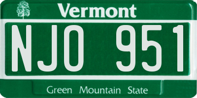VT license plate NJO951