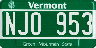 VT license plate NJO953