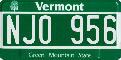 VT license plate NJO956