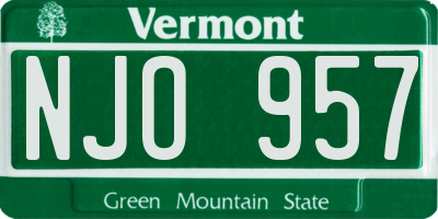 VT license plate NJO957