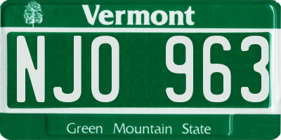 VT license plate NJO963