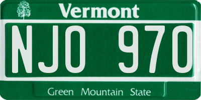 VT license plate NJO970