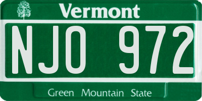 VT license plate NJO972