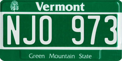 VT license plate NJO973