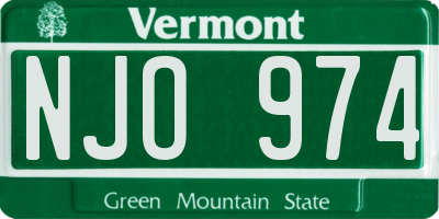 VT license plate NJO974