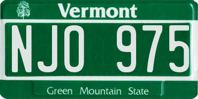 VT license plate NJO975