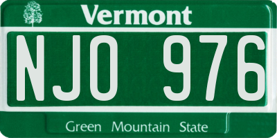 VT license plate NJO976