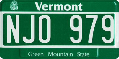 VT license plate NJO979