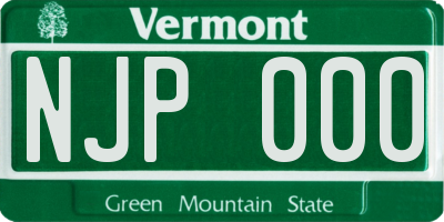 VT license plate NJP000
