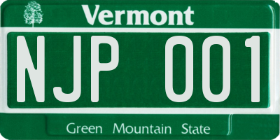 VT license plate NJP001