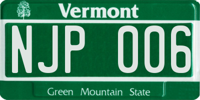 VT license plate NJP006